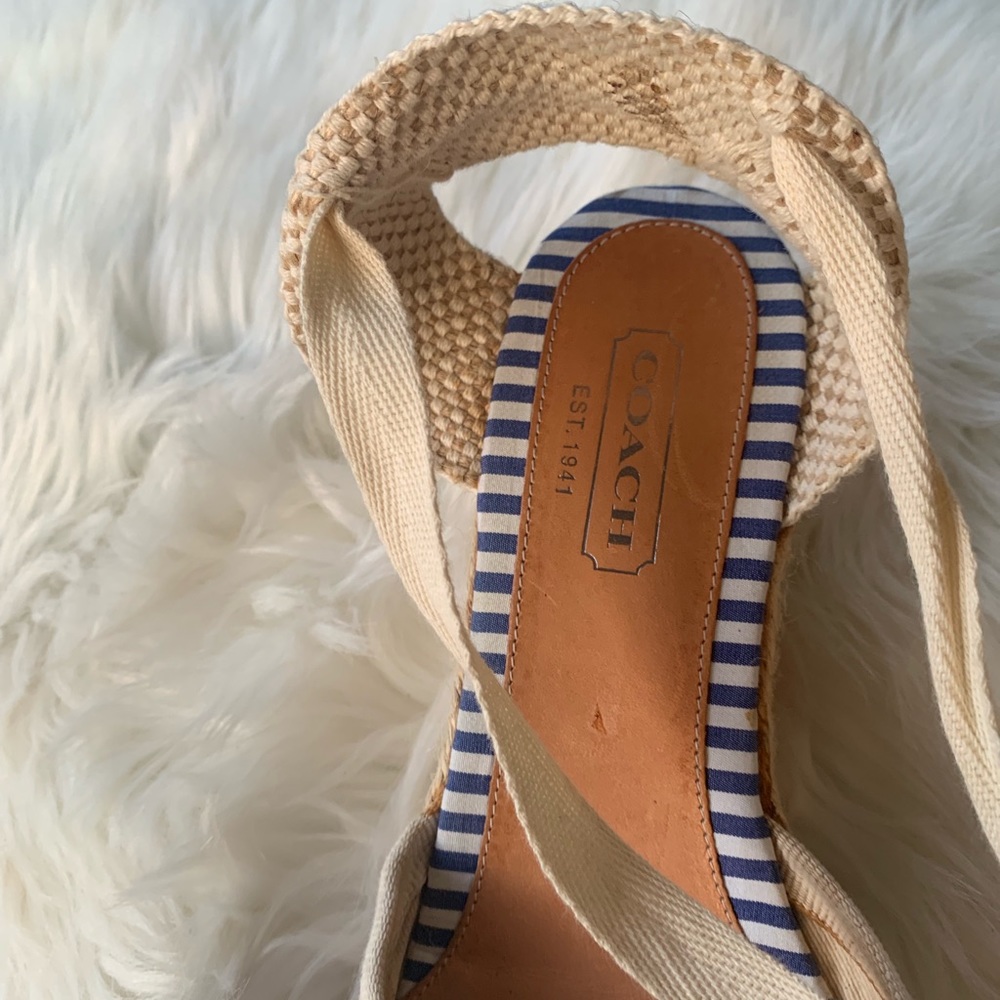 Coach Multicolor Patchwork Espadrille Wedge Sandals - Picture 4 of 8
